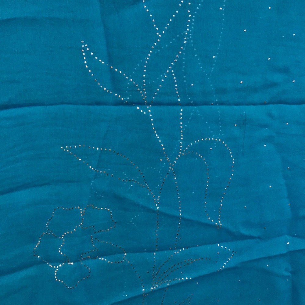 Very light chiffon blue sari
